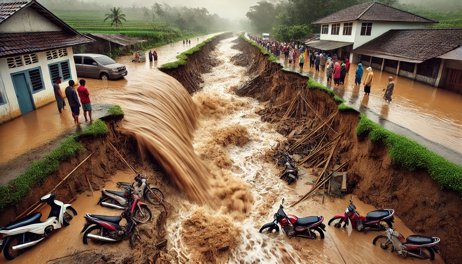 Tanggul Jebol Mintreng Gubug Bikin Jalur Lumpuh Dan Banjir Meluas Di Sejumlah Desa