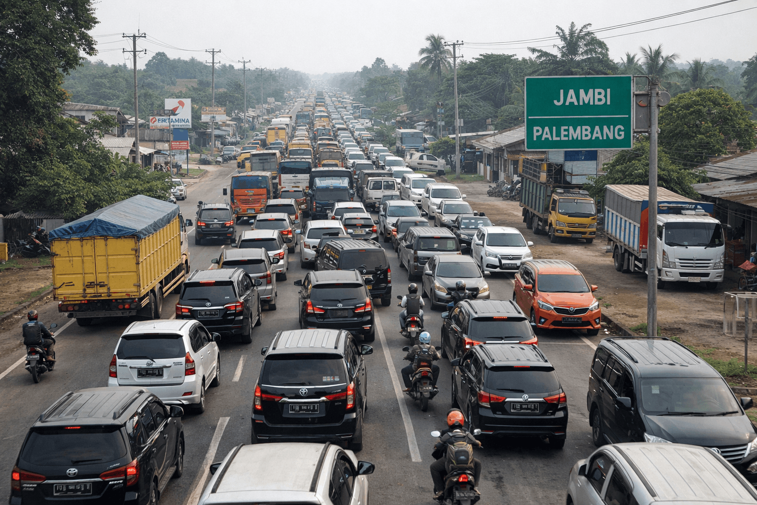 Kemacetan Palembang Jambi Hari Ini Update Terbaru Kondisi Jalintim dan Penyebab Macet Panjang