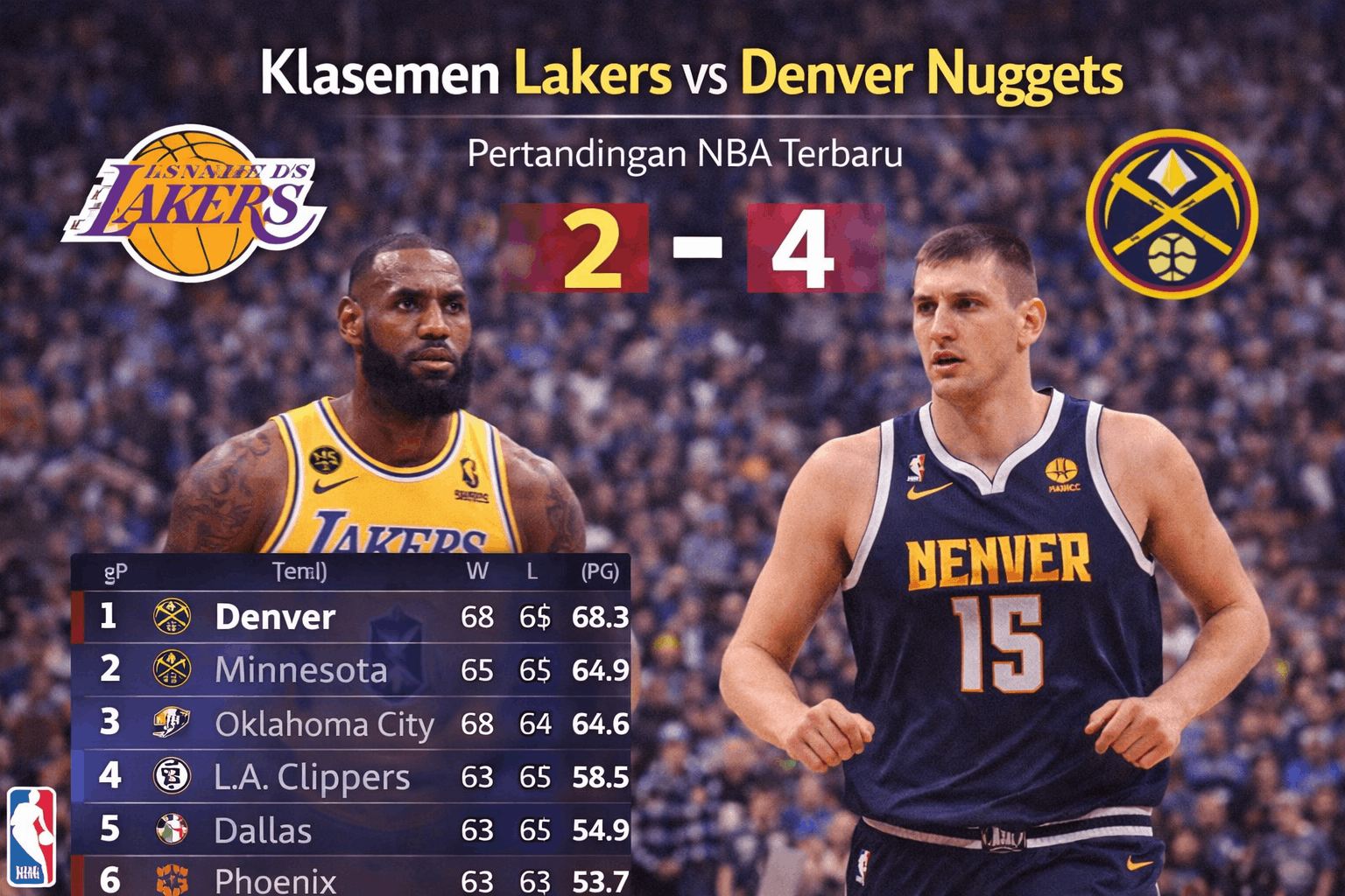 Klasemen Lakers Vs Denver Nuggets Terbaru Analisis Pertandingan NBA